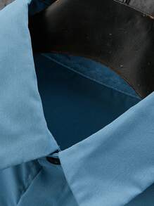 Manfinity Homme Men's Embroidered Long Sleeve Shirt - Dusty Blue - View 3