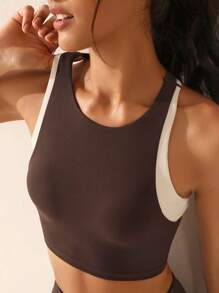 SHEIN Sports Ladies' Colorblock Sports Bra - Multicolor - View 3