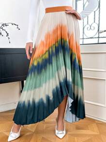 SHEIN Privé 多色百褶漸層女裙 - 彩色 - 查看 6