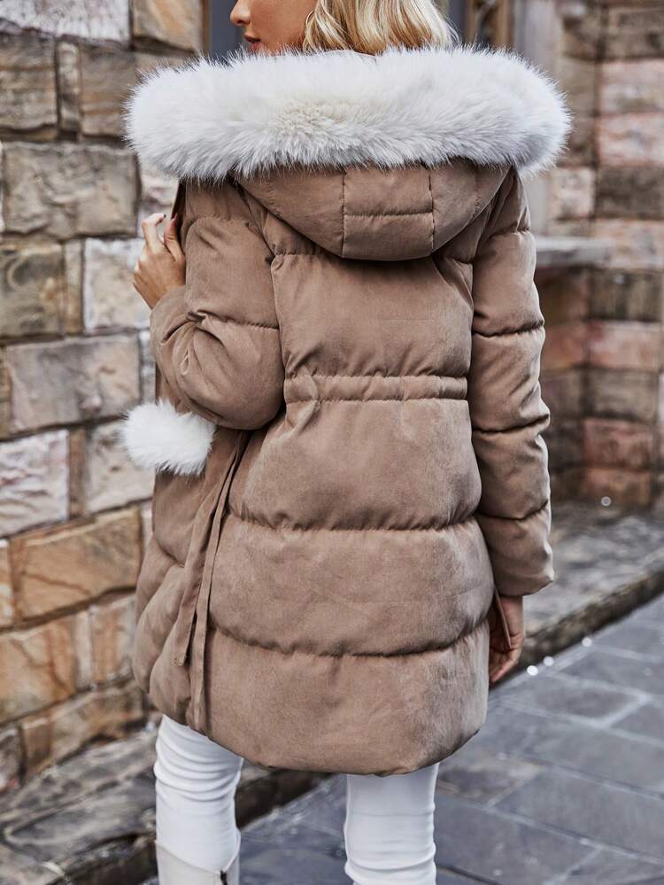 Women's Hooded Padded Padded Coat Clothes Winter With Collar Fall Cloth For Women