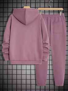 GENTILAND 2入組針織休閒印花運動衫套裝 - 藕粉色 - 查看 2