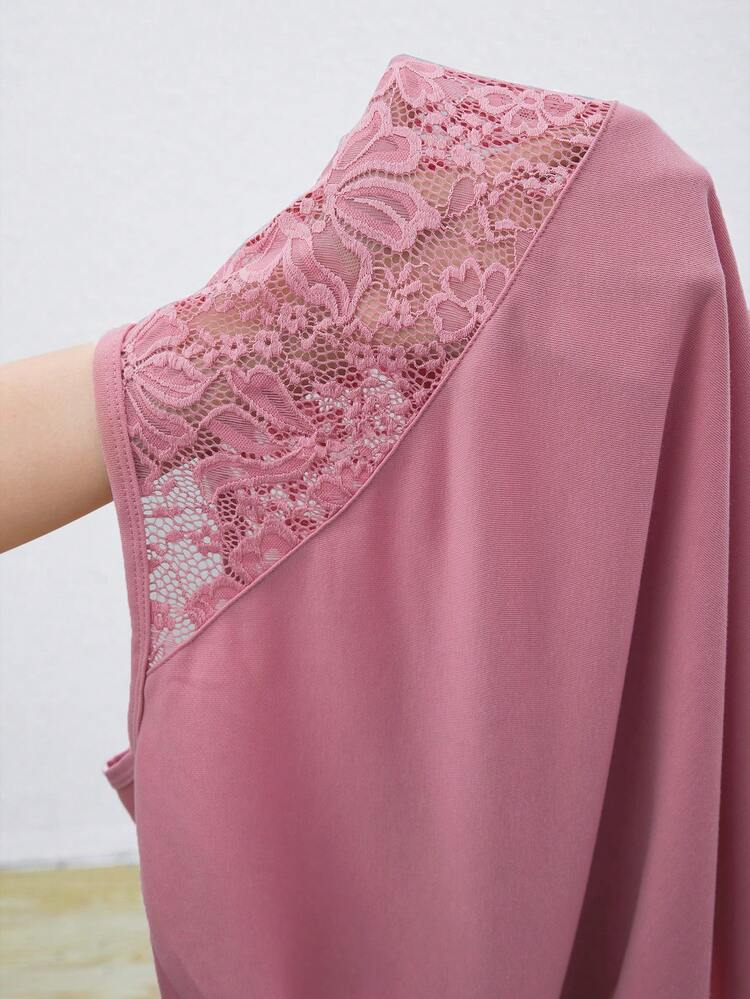 Elegant Ladies' Lace Patchwork Sweatshirt