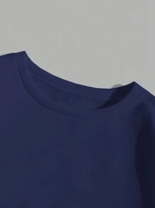 RueChic Men's Rose Pattern Crewneck Sweatshirt, Casual - Blue - View 4