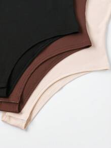 SHEIN Unity 純色半拉鍊修身連身衣 - 彩色 - 查看 5