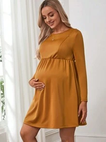 SHEIN 孕婦哺乳裙 - 棕色 - 查看 3