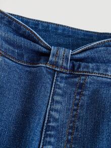 SHEIN Teen Girls' Flared Jeans - Dark Wash - View 3