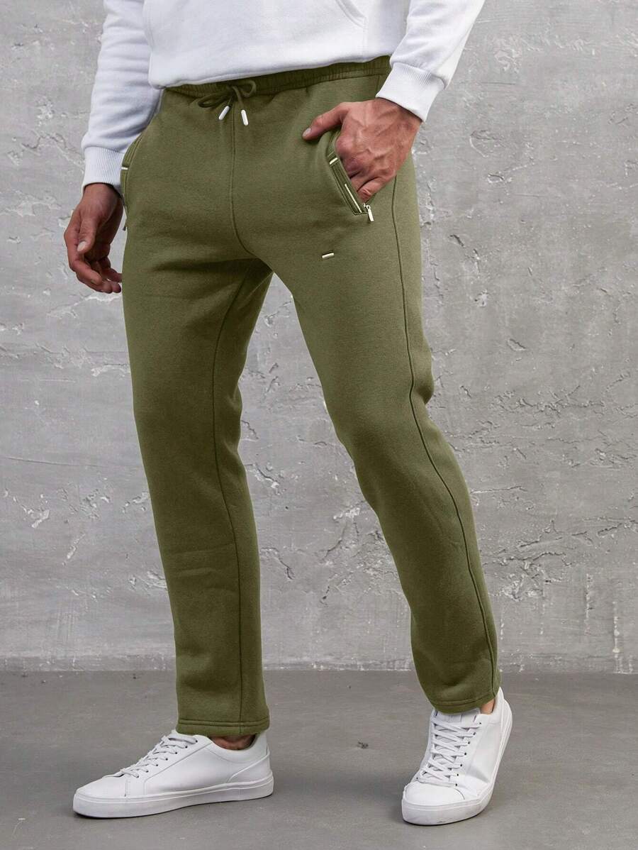 RueChic 男士抽绳腰部斜口袋运动裤