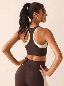 SHEIN Sports Ladies' Colorblock Sports Bra - Multicolor - View 6