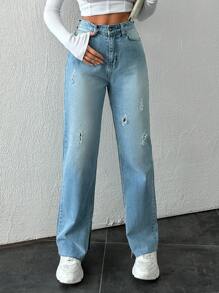 EURMUSE Women's Ripped Jeans - Light Wash - View 6