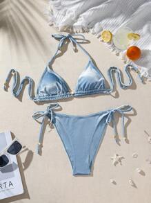 Swim Mod 夏季海滩女士吊带比基尼套装
