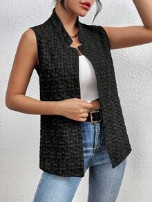 SHEIN Essnce Quý cô Dệt hoa Áo khoác vest - Nhiều màu - Xem 4