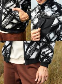 In My Nature In My Nature Men's All-over Printed Sherpa Jacket