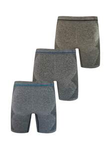 Men's Seamless Long Leg Boxer Briefs (3 Pcs/pack) - Multicolor - View 2