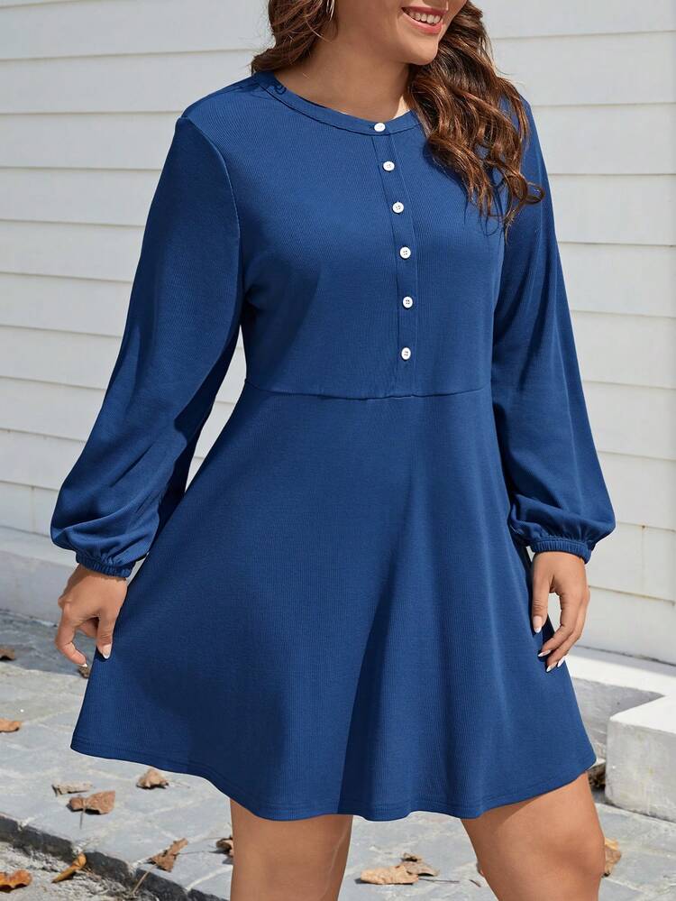 Women's Solid Color A Line Plus Size Dress