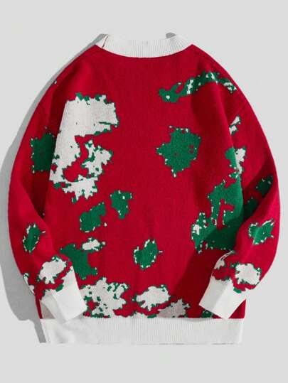 Street Life Pull De Noël À Col Rond Pour Hommes Avec Motif