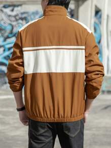 Manfinity LEGND 宽松男士加厚字母印花羽绒服 - 卡其色 - 查看 2