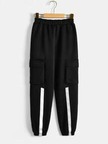 SHEIN 3pcs/set Tween Boys' Casual Hooded Letter Print Sweater Top, Pants And Vest Outfit