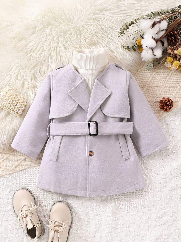 Manteau épais à manches longues avec ceinture pour bébé garçon, automne et hiver