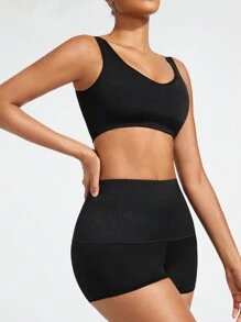 Shapelle Forme Women's Crop Top & Skirt & Body Shaper Set