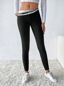 SHEIN LUNE Ấm áp Lót Xà cạp - màu đen - Xem 6