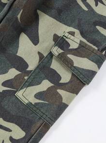 Con trai Trang phục trên phố Ngụy trang Cargo Quần legging thẳng Với Nhiều Túi - xanh quân đội - Xem 6