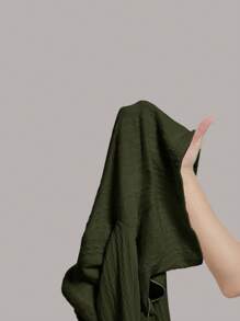 SHEIN MOD Của phụ nữ Dệt kim Vòng cổ Áo khoác - xanh quân đội - Xem 5