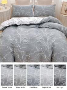 3pcs Lightweight Super Soft Microfiber Duvet Cover Set, Double-Sided Botanical Floral Printed Pattern - Soft Bedding Set, 3 Piece (1 Duvet Cover & 2 Pillow Shams), Suitable For Bedroom, Travel, Dorms (Boys & Girls)