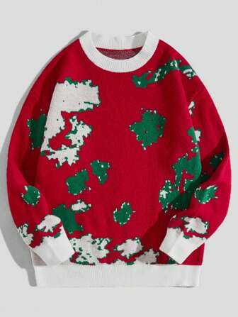 Street Life Pull De Noël À Col Rond Pour Hommes Avec Motif