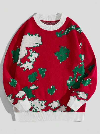 Street Life Herren-weihnachtspullover Mit Rundhalsausschnitt Und Musterdesign