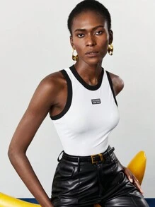 Maija Letter Patched Edge Detail Tank Top
