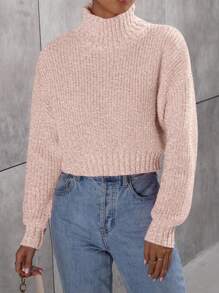 Chiquease Women'S Solid Color Turtleneck Sweater - Beige - View 5