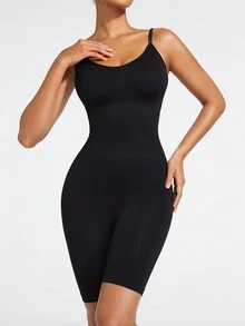 SHAPORA 純色塑身背心 - 黑色 - 查看 5