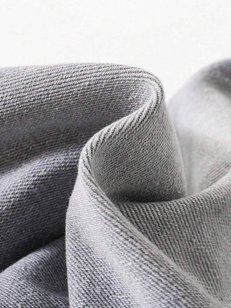SHEIN Quần Jeans Bé Trai Màu Xám Rách Giặt Có Túi Xiên Cho Bé Trai, Quần Áo Mùa Xuân Và Mùa Hè Cho Bé Trai - Xám - Xem 6