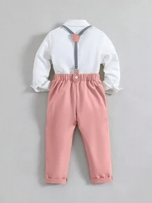 Souflis Souflis Young Boy Shirt With Bowtie And Suspender Pants Set, Gentleman Style - Multicolor - View 2