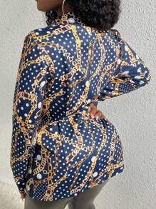 Slaydiva Women's Chain Pattern Blazer - Multicolor - View 2