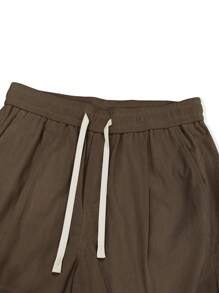 Manfinity Homme Relaxed Fit Men's Casual Straight Leg Long Pants - Brown - View 6