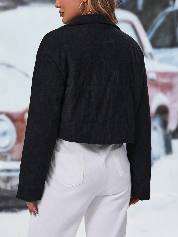 Women's Letter Patched Padded Padded Coat Clothes Winter Fall Cloth For Women