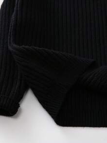 SHEIN Young Boy New Autumn/Winter High-Neck Sweater - Black - View 5