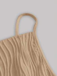 SHEIN MOD 女士紋理面料細肩帶連身裙 - 棕色 - 查看 3