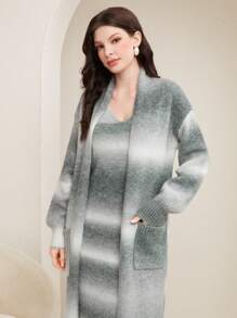Mulvari Không tay Đầm Áo len Và Áo len Mở 2 cái/bộ - Xám - Xem 4