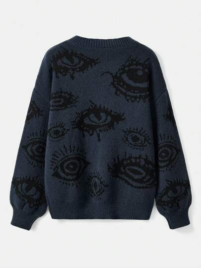 Grunge Punk Pull-over Col Rond Pour Femme Motif Yeux