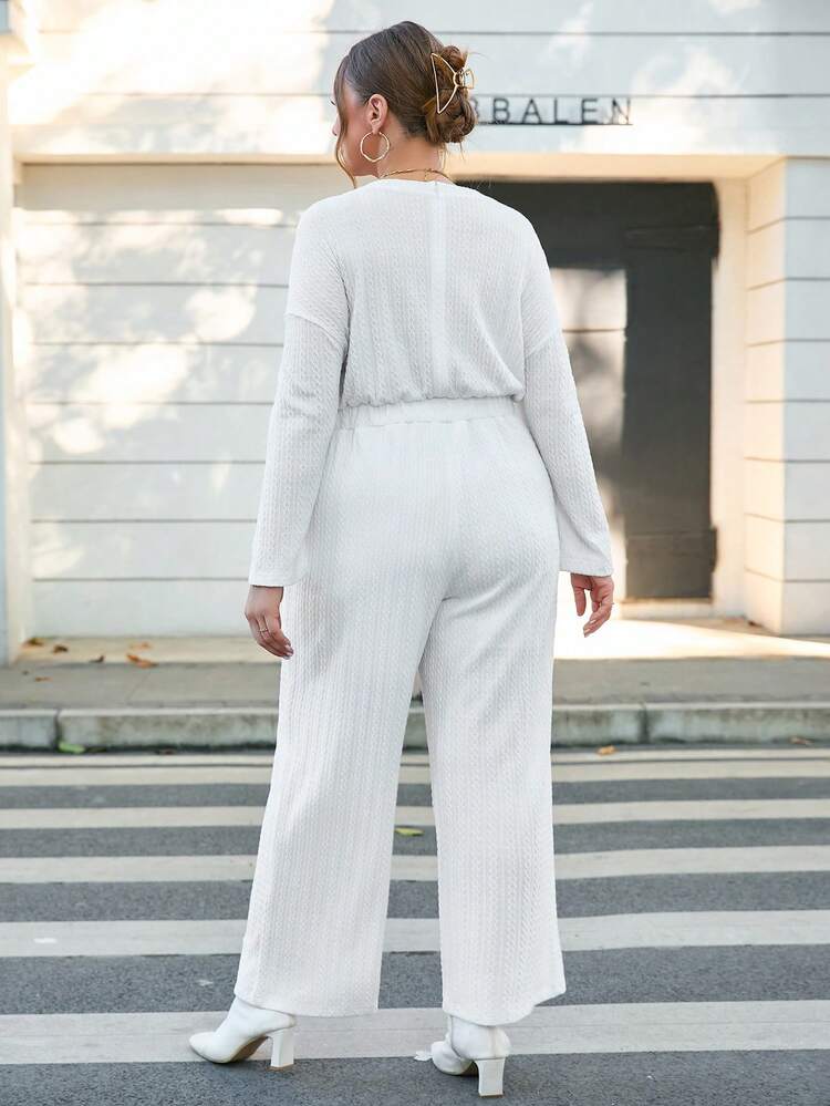 Plus Size Textured Jumpsuit