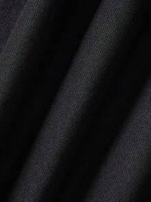 INAWLY 文字印花大碼圓領衛衣 - 黑色 - 查看 3