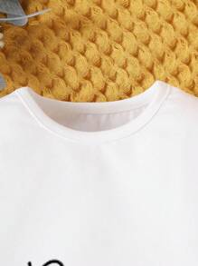 嬰幼兒女裝信封和心形印花t恤 - 白色 - 查看 3