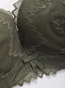 DAZY Women's Lace Lightly Padded Push-Up Bra Lingerie For Women - Green - View 3