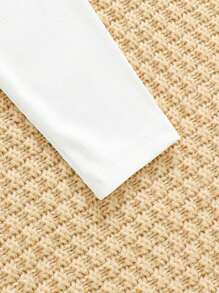 Baby Girls' Solid Color Long Sleeve T-shirt And Plaid Dress With Button Detail Set - Grey - View 7