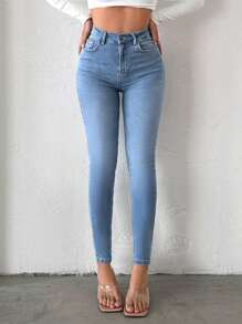 EURMUSE Women's Slim Fit Jeans - Medium Wash - View 3