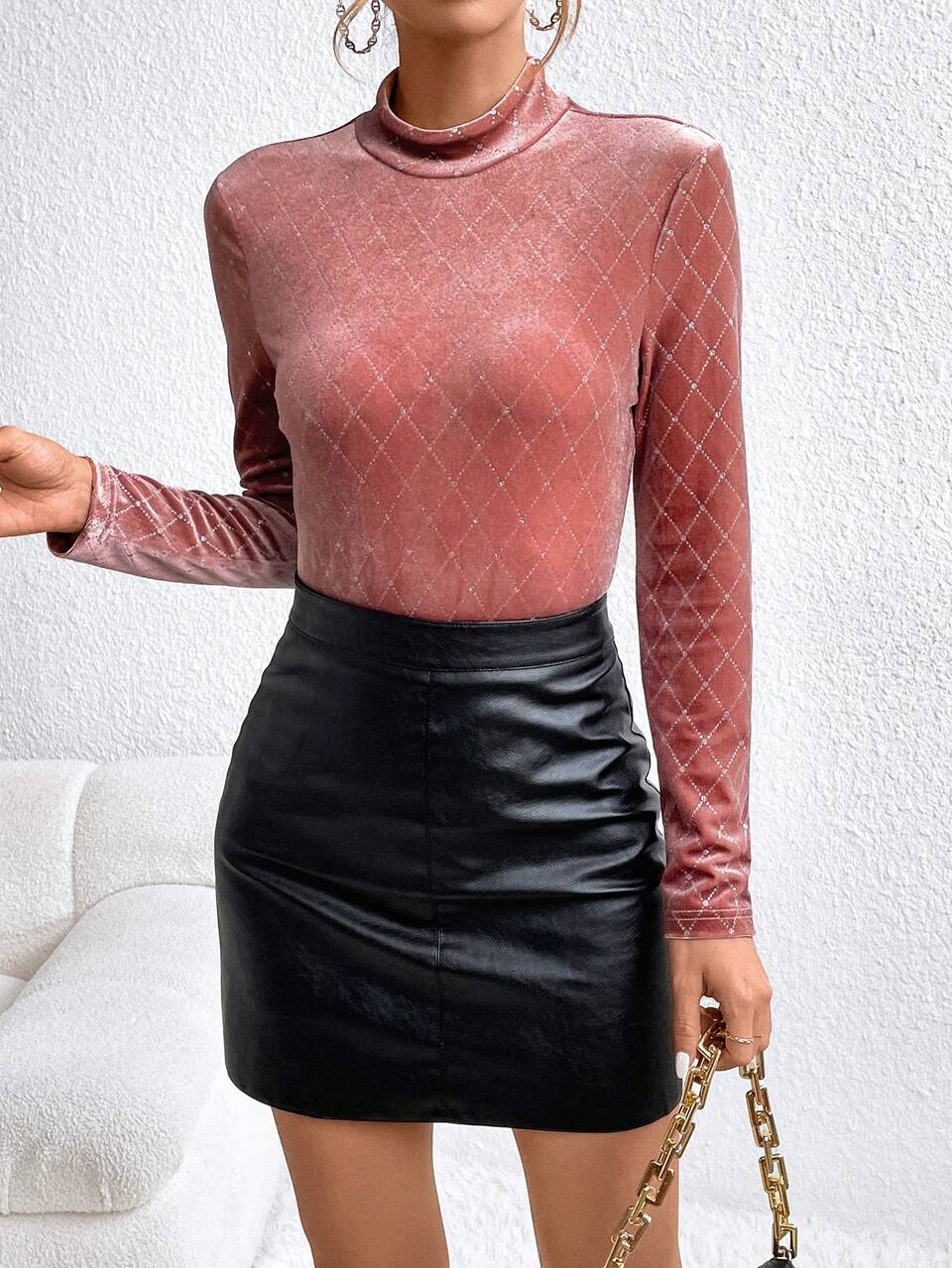 Women'S Stand Collar Long Sleeve Bodysuit