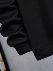 Manfinity Dauomo Nam Đơn giản Màu thuần Áo khoác Và Quần Bộ - màu đen - Xem 8