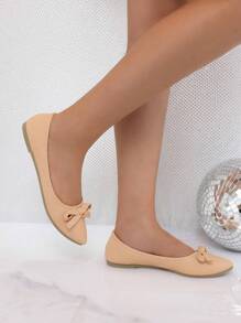 Flat Sole Shoes - Apricot - View 1